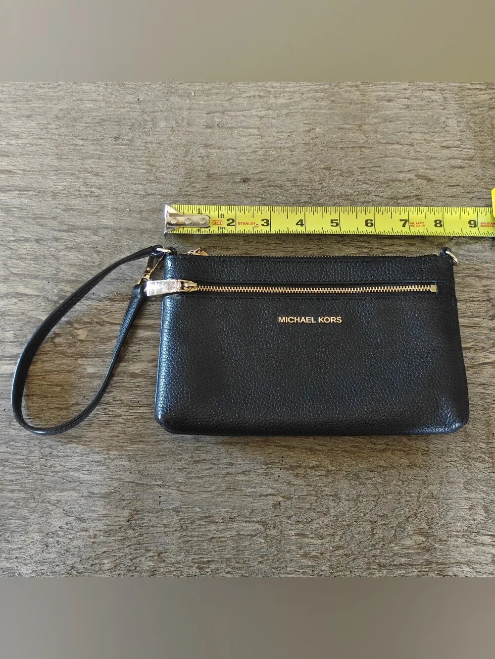 Michael Kors Black Leather Wristlet